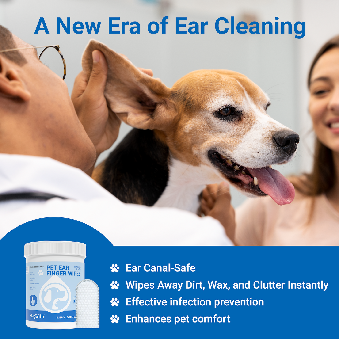 HugWith Pet Ear Care Finger Wipes